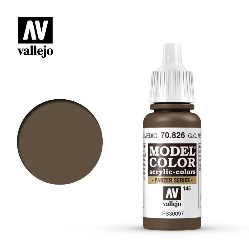 Vallejo Model Colour - German Cam MedBrown 17ml Acrylic Paint (AV70826)
