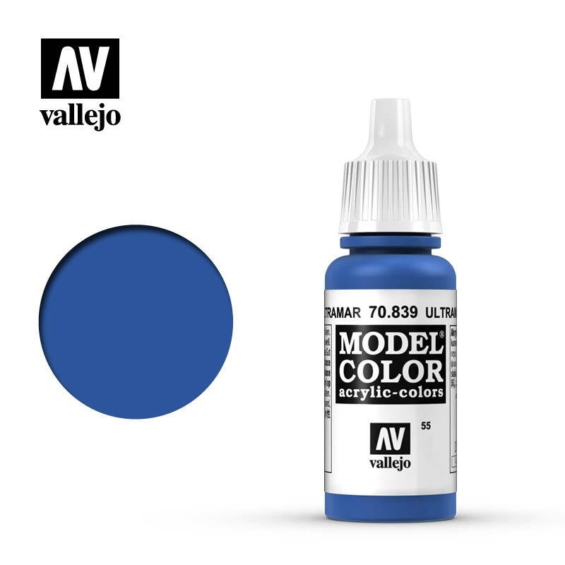 Vallejo Model Colour - Ultramarine 17ml Acrylic Paint (AV70839)