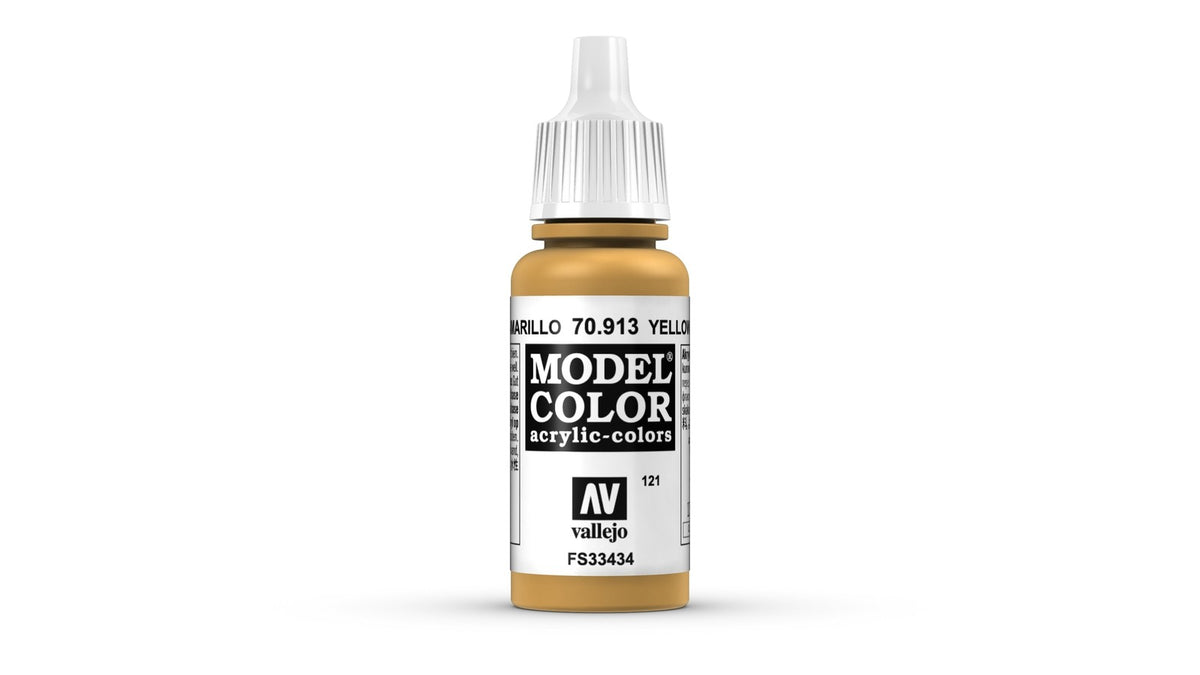 Vallejo Model Colour - Yellow Ochre 17ml Acrylic Paint (AV70913)