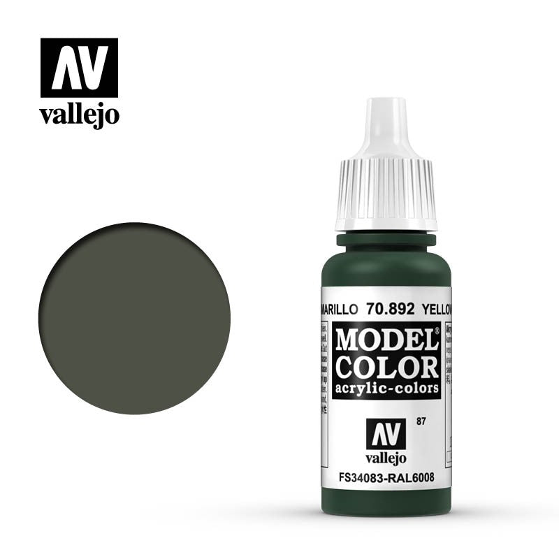 Vallejo Model Colour - Yellow Olive 17ml Acrylic Paint (AV70892)