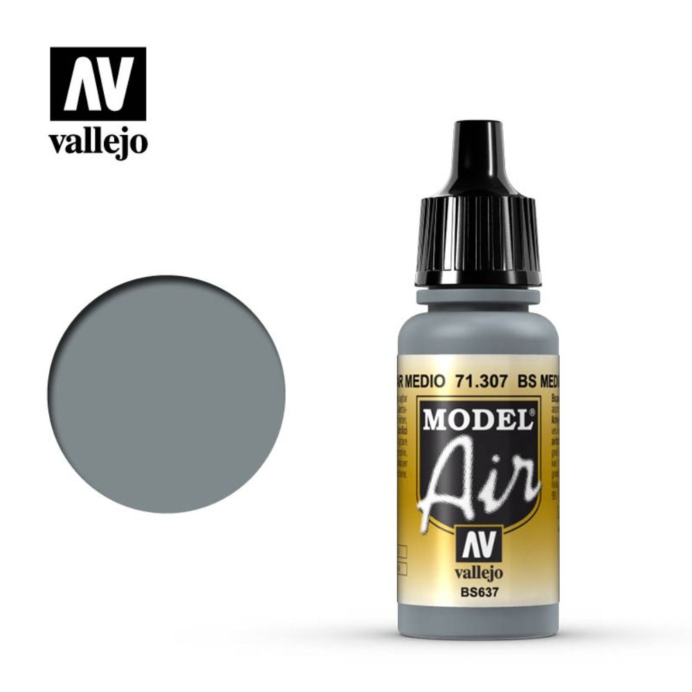 Vallejo Model Air - Medium Sea Gray 17ml Acrylic Paint (AV71049)