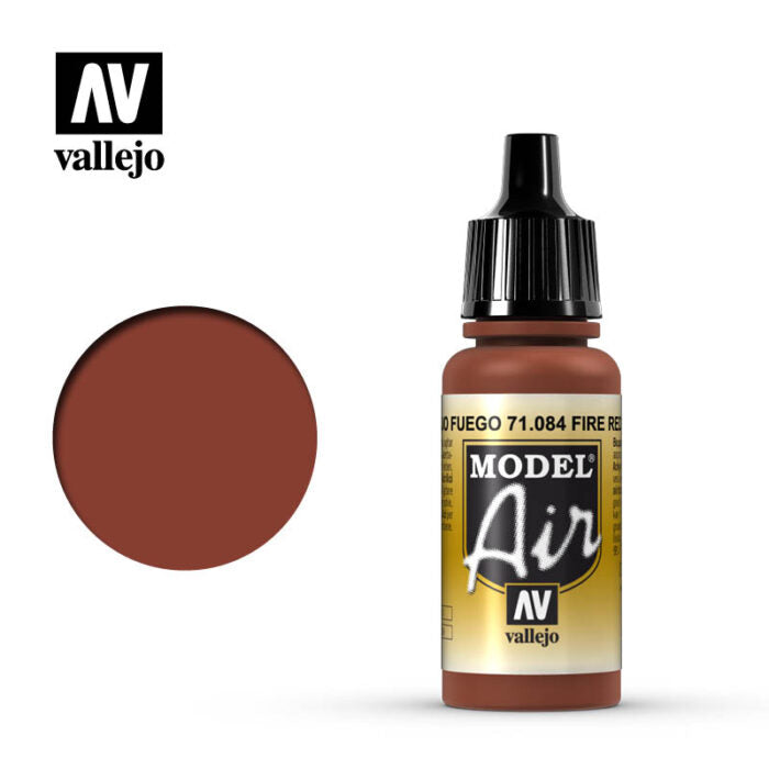 Vallejo Model Air - Fire Red 17ml Acrylic Paint (AV71084)