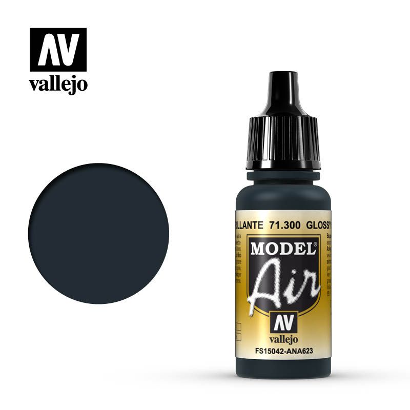 Vallejo Model Air - Glossy Sea Blue 17ml Acrylic Paint (AV71300)