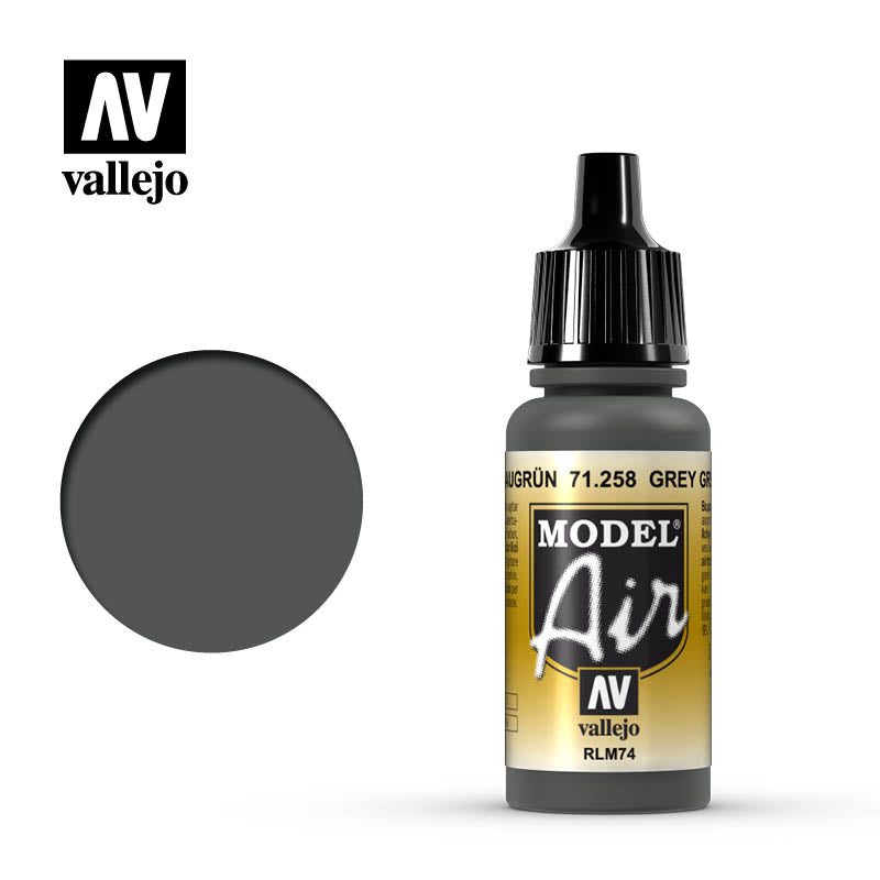 Vallejo Model Air - Grey Green Rlm74 17ml Acrylic Paint (AV71258)