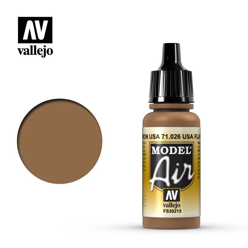 Vallejo Model Air - Usa Flat Brown 17ml Acrylic Paint (AV71026)