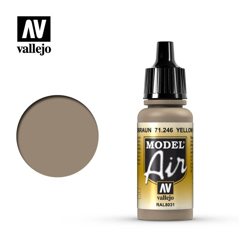 Vallejo Model Air - Yellow Brown 17ml Acrylic Paint (AV71246)