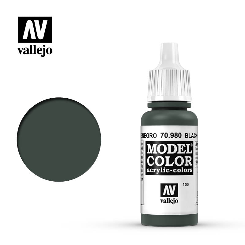 Vallejo Model Colour - Black Green 17ml Acrylic Paint (AV70980)