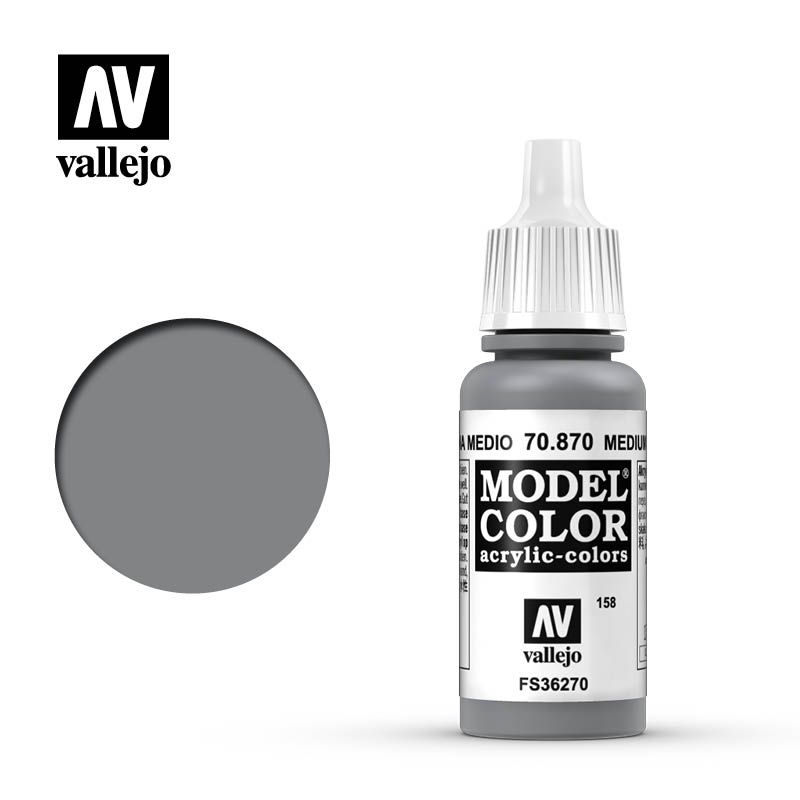 Vallejo Model Colour - Medium Sea Grey 17ml Acrylic Paint (AV70870)