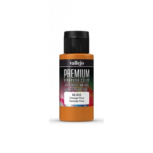 Vallejo Premium Colour - Fluorescent Orange 60ml Acrylic Paint (AV62033)