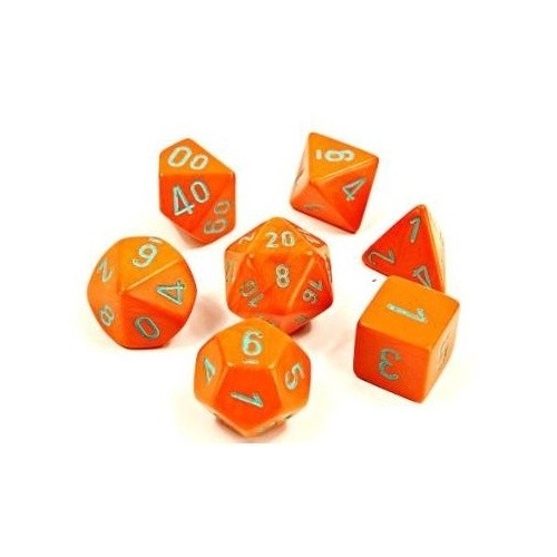 Chessex - Heavy Dice Polyhedral 7-Die Set - Orange/Turquoise (CHX30038)
