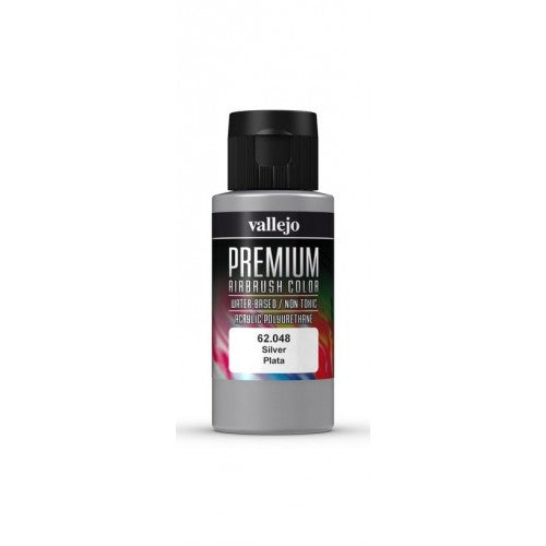 Vallejo Premium Colour – Silver 60ml Acrylic Paint (AV62048)