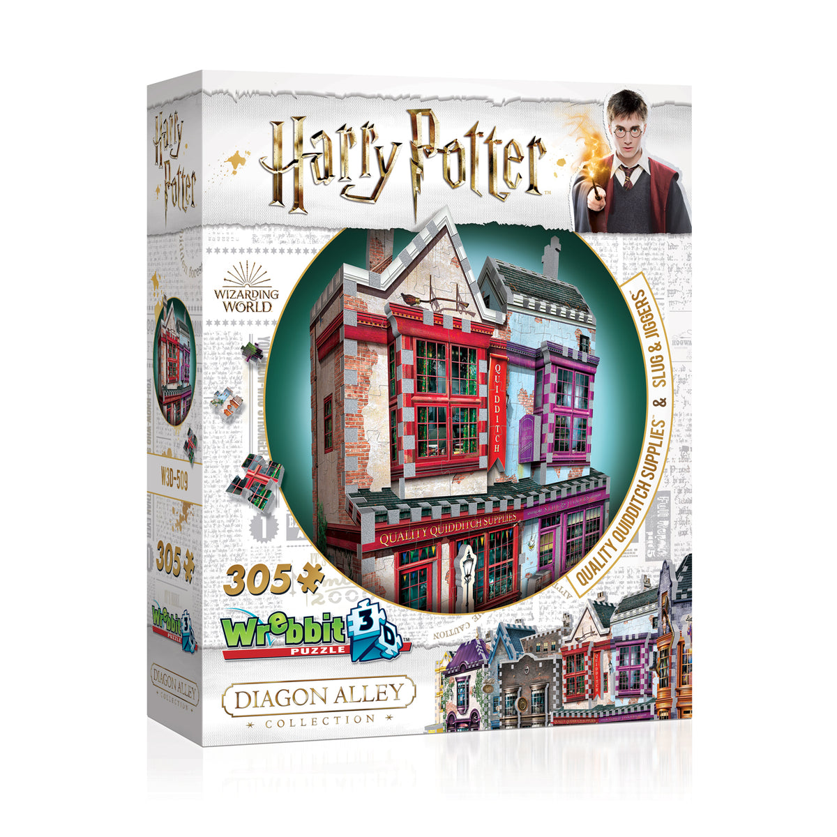 Wrebbit Harry Potter Quality Quidditch Supplies / Slug &amp; Jigglers 305 Piece 3D Jigsaw