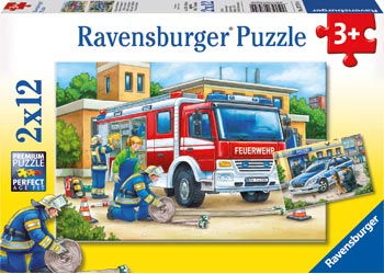 Ravensburger - Police And Firefighters - 2x12 Piece Jigsaw