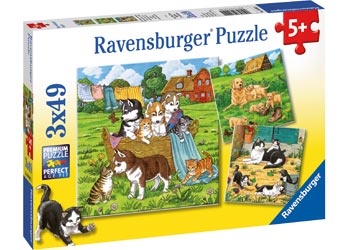 Ravensburger - Cats And Dogs - 3x49 Piece Jigsaw