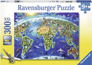 Ravensburger World Landmarks Map - 300 XXL Piece Jigsaw