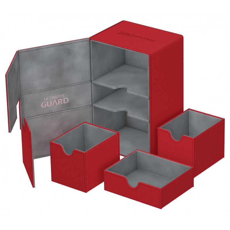 Ultimate Guard Twin Flip N Tray Deck Case 160+ Standard Size Xenoskin Red New Design