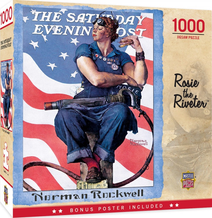 Masterpieces Puzzle - The Saturday Evening Post Norman Rockwell Rosie the Riveter 1000 Piece Jigsaw