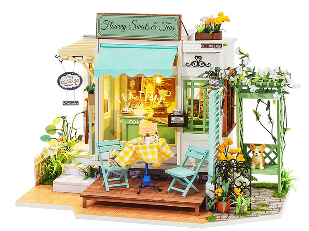 DIY Mini House Flowery Sweets And Teas