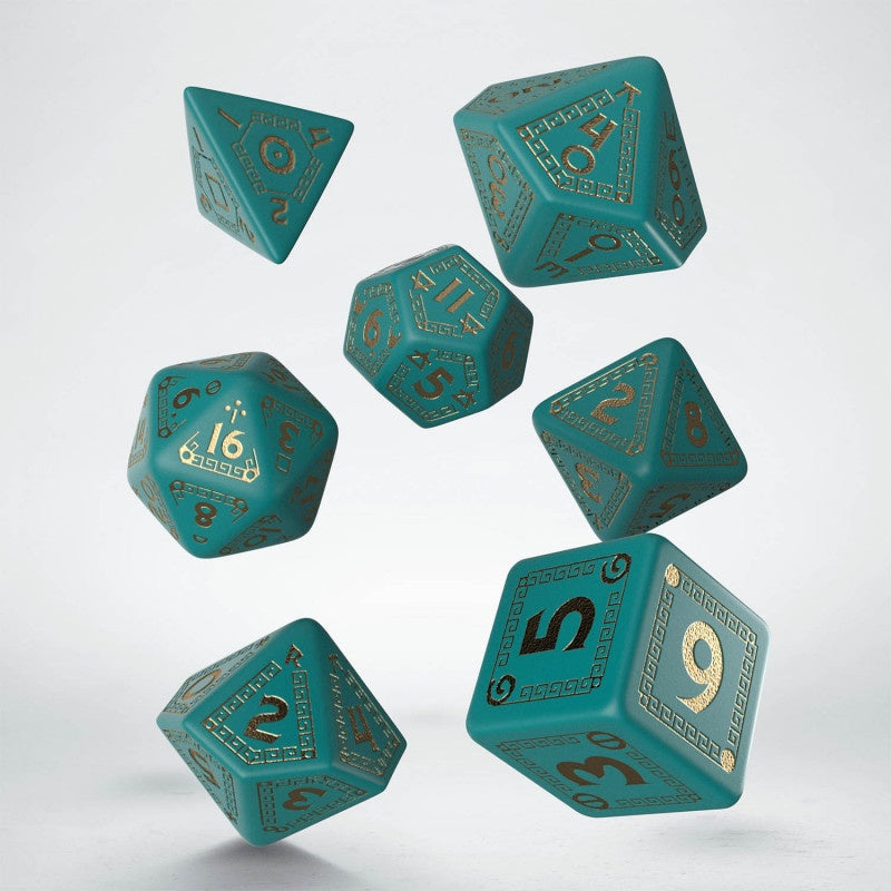Q Workshop - Runequest Turquoise and Gold Dice Set 7