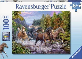 Ravensburger - Rushing River Horses - 100 Piece Jigsaw