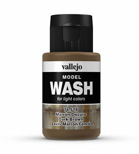 Vallejo Model Wash - Dark Brown 35ml Acrylic Paint (AV76514)