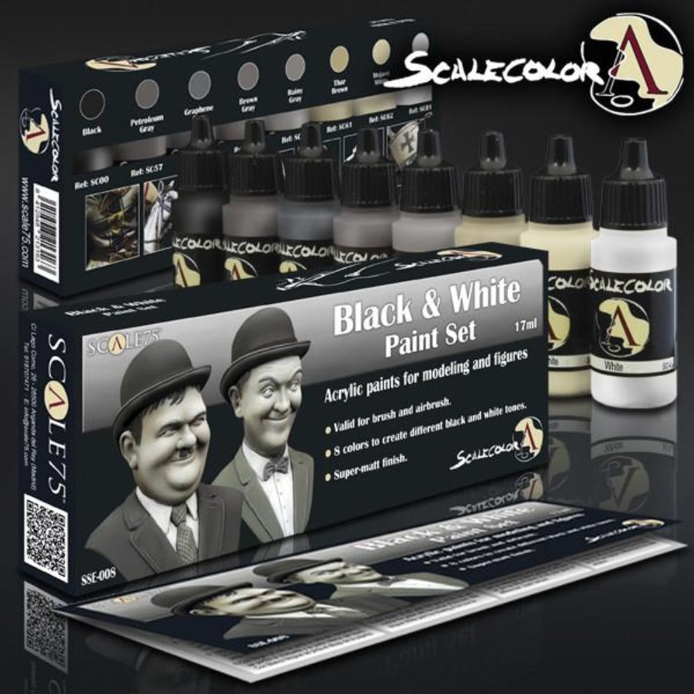 Scale 75 - Scalecolor Black And White Paint Set (SSE-008)