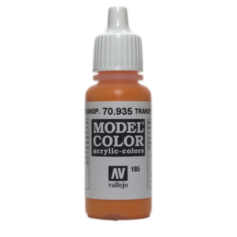 Vallejo Model Colour - Transparent Orange 17ml Acrylic Paint (AV70935)