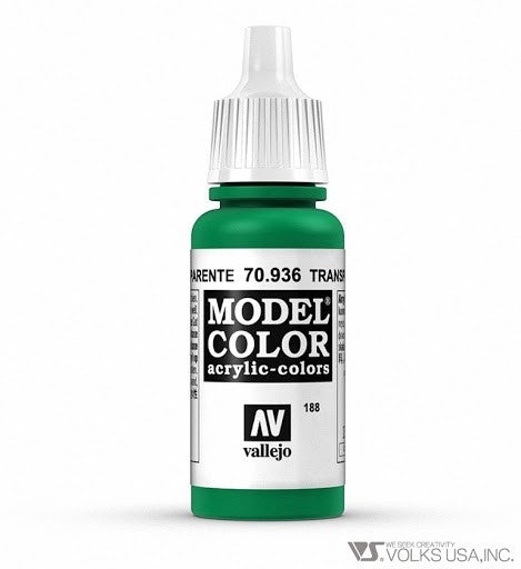 Vallejo Model Colour - Transparent Green 17ml Acrylic Paint (AV70936)