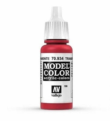 Vallejo Model Colour - Transparent Red 17ml Acrylic Paint (AV70934)