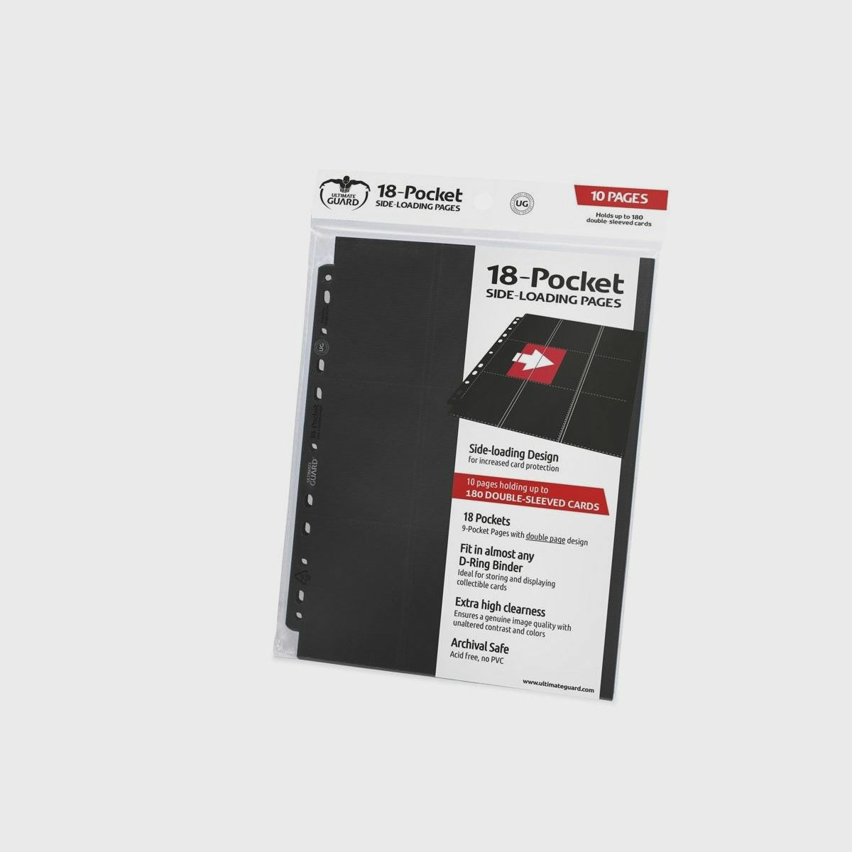Ultimate Guard Folder 18-Pocket Pages Side-Loading Black (Single Page)