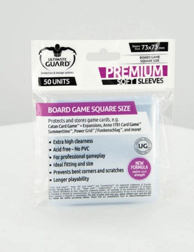 Ultimate Guard Premium Soft Sleeves For Board Game Cards Square (50)