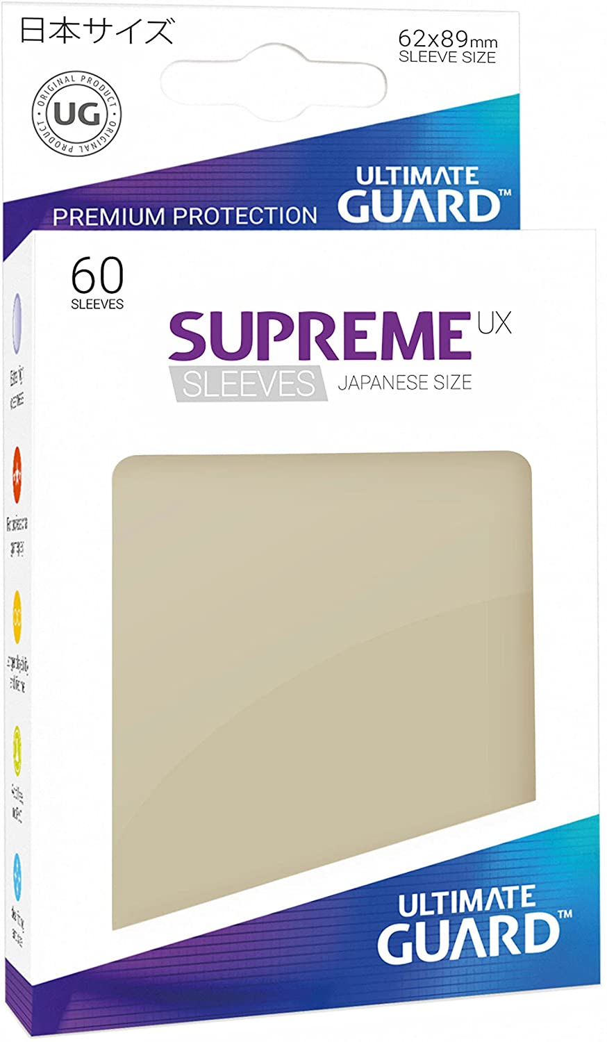 Ultimate Guard Supreme Ux Sleeves Japanese Size Light Sand (60)