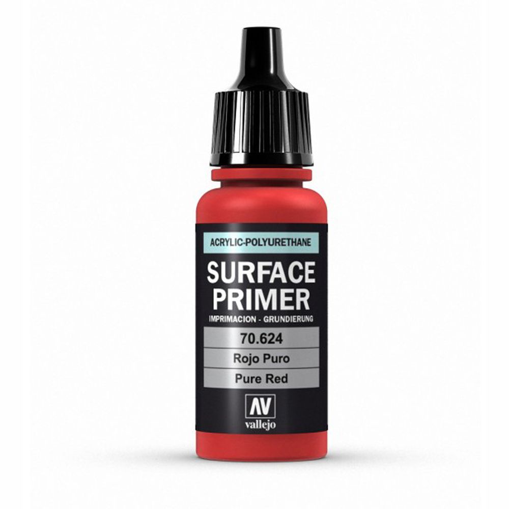 Vallejo Surface Primer 17ml Acrylic Paint - Pure Red 70624