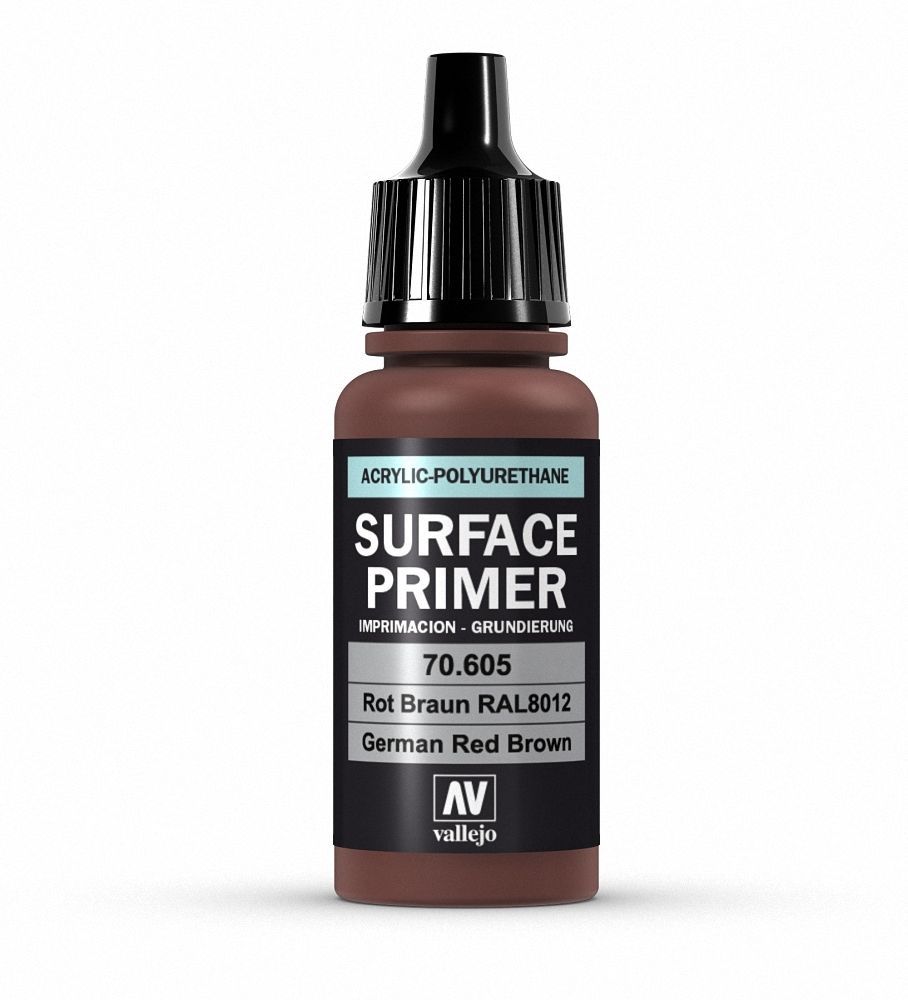 Vallejo Surface Primer 17ml Acrylic Paint - German Red Brown 70605