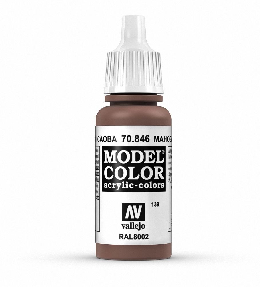 Vallejo Model Colour - Mahogany Brown 17ml Acrylic Paint (AV70846)