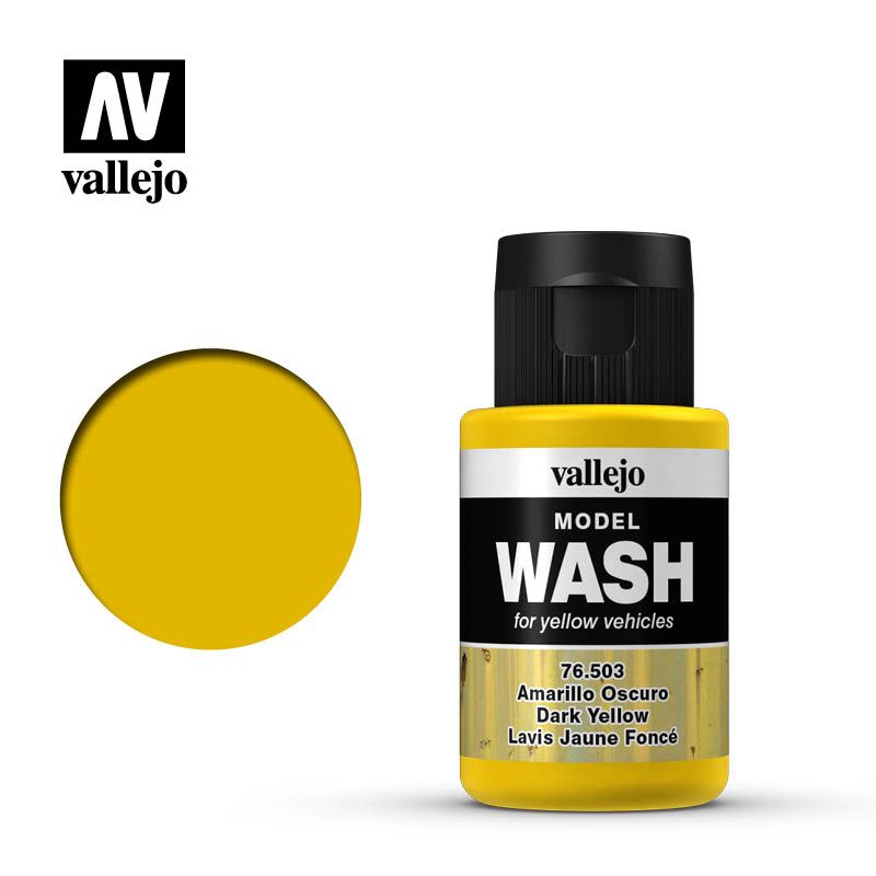 Vallejo Model Wash - Dark Yellow 35ml Acrylic Paint (AV76503)