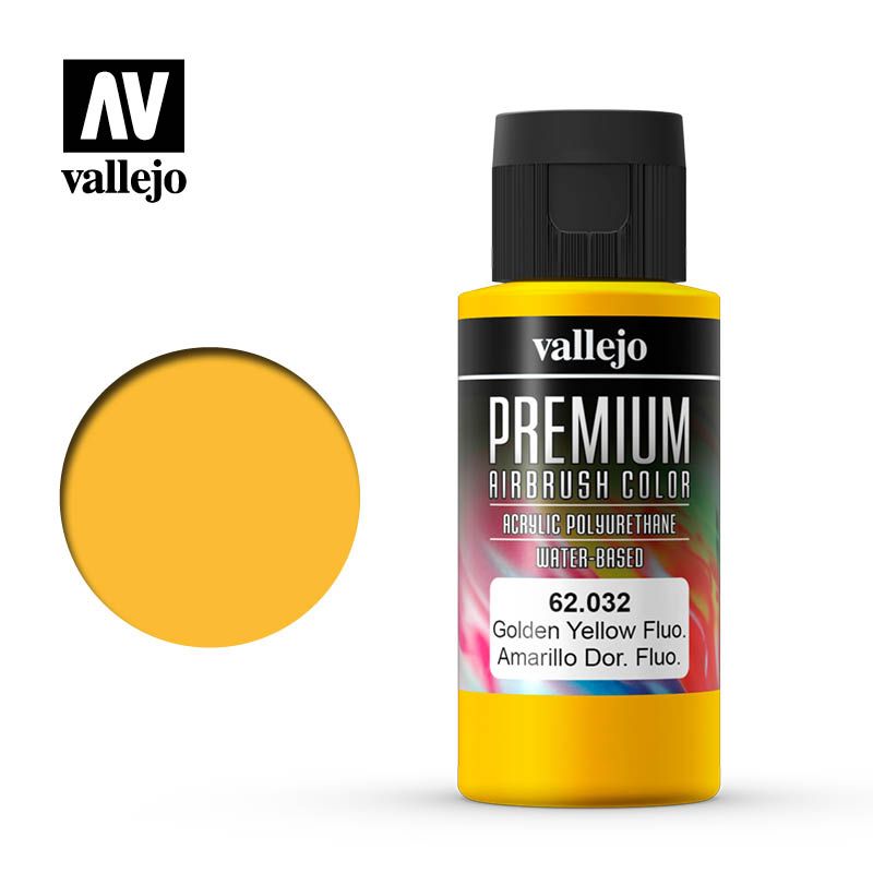 Vallejo Premium Colour - Fluorescent Gondel Yellow 60ml Acrylic Paint (AV62032)