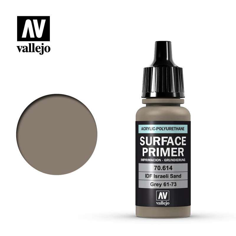 Vallejo Surface Primer 17ml Acrylic Paint - Idf Israeli Sand Grey 61-73 70614