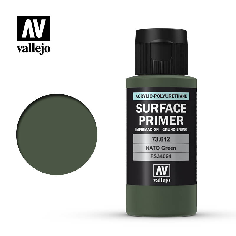Vallejo Surface Primer 60ml Acrylic Paint - Nato Green 73612