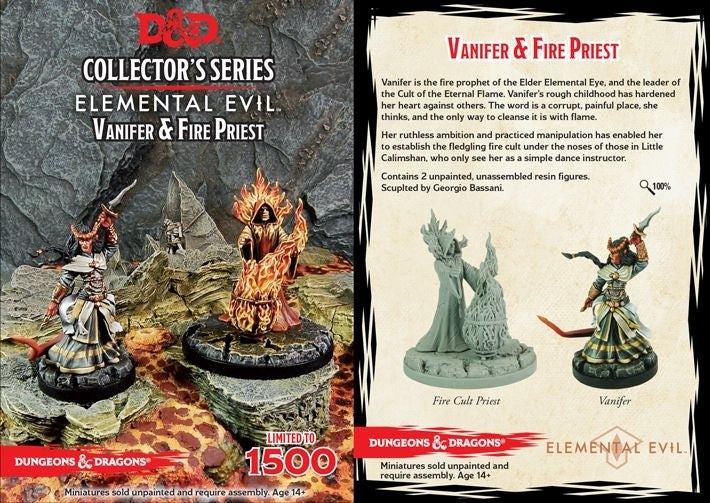 D&amp;D Elemental Evil Vanifer &amp; Fire Priest (2 Figs)