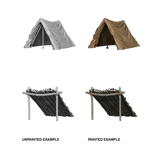 WizKids Deep Cuts Unpainted Miniatures Tent &amp; Lean-To