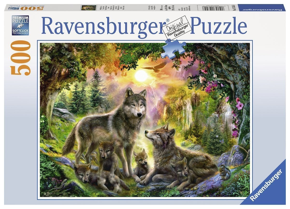 Ravensburger Wolf Family In Sunshine - 500 Piece Jigsaw