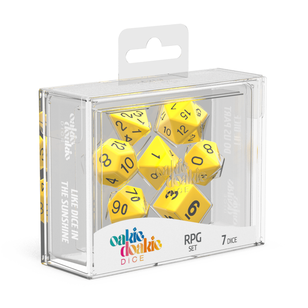 Oakie Doakie Dice Rpg Set Solid Yellow (7) - Good Games